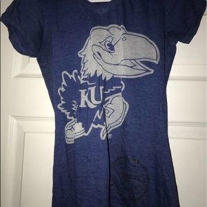Blue KU v-neck